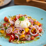 Burrata_Q Burrata – Vorspeise zu Weihnachten mit Pestomarinade und Mango-Vinaigrette