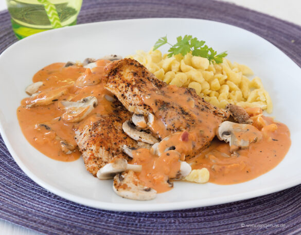 Putensteak Jägerart mit Spätzle – MixGenuss Blog